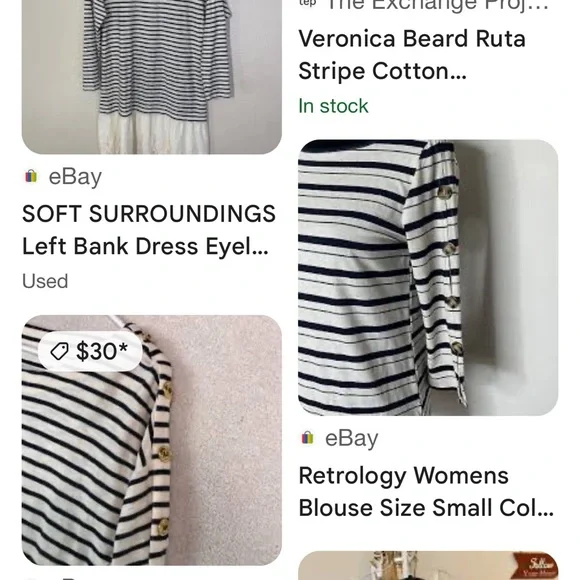 Veronica Beard Black and White Fitted Long Sleeve Tee - Picture 3 of 3